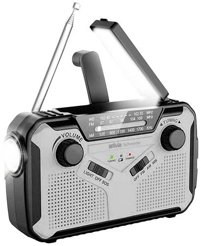 Silva Schneider SOS 112 Outdoorradio UKW, MW Notfallradio Akku-Ladefunktion, Handkurbel, Solarpanel, von Silva Schneider