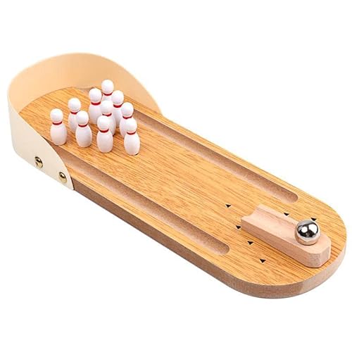 SilverChry Mini-Bowlingkugel Holz, Tisch-Bowling, Trinkspiele für Erwachsene, Büro Geschenke, Bowling Mitgebsel, Slotter Spiel, Bowling Spiel, Bowling für Zuhause, Geschicklichkeitsspiele Erwachsene von SilverChry