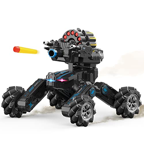 Silvergear® Ferngesteuertes Auto | RC Panzer Auto + 12 Kugeln | 360° Drehbares Ferngesteuertes Auto mit Handsteuerung | Ferngesteuerter Panzer Spielzeug für Kinder | Nerf Darts Kompatibel RC von Silvergear