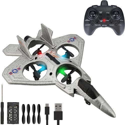 Silvergear RC Drohne für Kinder | Straßendesign mit LED-Beleuchtung | 50 m Reichweite | Crashsicher | 4 Propeller, 3 Geschwindigkeiten, 360° Flips | Wiederaufladbarer Akku | Grau von Silvergear