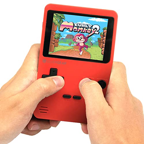 Silvergear® Analogue Pocket Konsole Retro | mit 240 Klassichen Spielen l Handheld Spielekonsole l Mini Game Konsole l Tragbare Retro Videospielekonsole | Rot von Silvergear