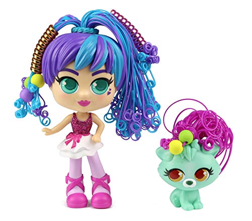 CURLIGIRLS Sammler-Rosli & Koda-Magisches Haar für unendliche Frisuren, Geschenk, Spielzeug für Mädchen, inklusive Zubehör, Puppe, 15 cm, 6 cm, 82098 von CURLIGIRLS