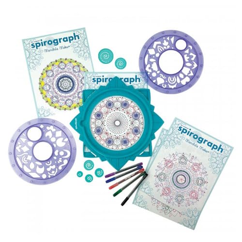 Silverlit - Spirograph Mandalas Createur – Bastelset – enthält: Rahmen, 2 Schablonen, 6 kleine Zahnräder, 5 Stifte und 40 A4-Blätter – ab 8 Jahren von Silverlit