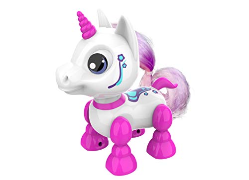 Silverlit YCOO 88525 ROBO HEADZ UP Einhorn by, Einhorn Roboter, Ton- und Lichteffekte, Roboter für Kinder, multidirektionale Steuerung,13 cm, pink und weiß, ab 3 Jahren von Silverlit