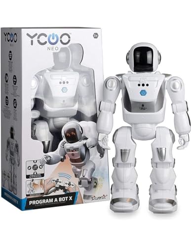 YCOO 88071 Programm A BOT X by Silverlit, Ferngesteuerter Roboter, programmierbar, Ton- und Lichteffekte, Bewegungssensoren, multidirektionale Steuerung, Reichweite 1m, 40 cm, weiß, ab 5 Jahren von Silverlit