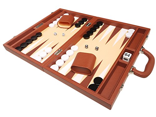 40 x 53 cm Premium-Backgammon-Set - Desert Brown von Silverman & Co.