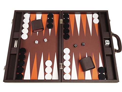 48 x 64 cm Premium Backgammon Set - Dunkelbraun von Silverman & Co.