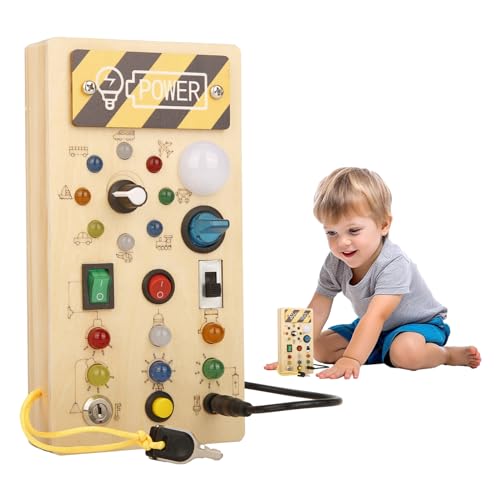 Silvotek Montessori Spielzeug Baby – Busy Board mit LED-Leuchttasten Motorikspielzeug, Activity Board Weihnachts & Geburtstagsgeschenk für 2–6 Jahre Alte Säuglinge und Kleinkinder von Silvotek