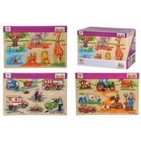 Eichhorn Holzspielzeug Puzzle 9-teilig 30x20cm 3fach sortiert von Simba Dickie