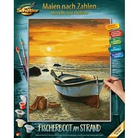 Schipper 609130885 - Malen nach Zahlen, Fischerboot am Strand, 40x50cm von Simba Toys