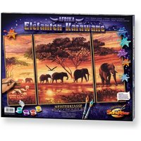 Schipper 609260455 - Malen nach Zahlen: Elefanten Karawane, 50 x 80 cm von Simba Toys