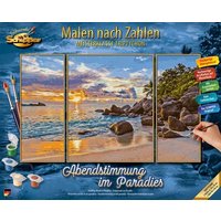 Schipper 609260906 - Malen nach Zahlen, Abendstimmung im Paradies, Triptychon, 50 x 80 cm von Simba Toys