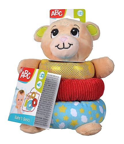 Simba ABC Teddy Plüsch Stapelring, mit Stabgreifling und Rassel, Verschiedene Texturen, 16cm, ab den ersten Lebensmonaten Simba ABC Teddy Plüsch Stapelring, mit Stabgreifling und Rassel, Verschiedene Texturen, 16cm, ab den ersten Lebensmonaten von Simba
