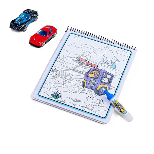 Art und Fun XL Water Pen Cars Malbuch, 2X Fahrzeuge je 7cm, Wasserpinsel, 4 magische Seiten 19x22cm, ab 3 Jahren Art und Fun XL Water Pen Cars Malbuch, 2X Fahrzeuge je 7cm, Wasserpinsel, 4 magische Seiten 19x22cm, ab 3 Jahren von Simba