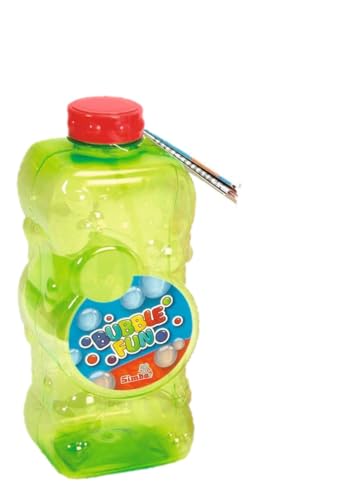 SIMBA 107286182 Bubble Fun Flasche, 4-Fach Sortiert, es Wird nur EIN Artikel geliefert, 1 Liter Lauge, mit Seifenblasen Stab, ab 3 Jahren von Simba