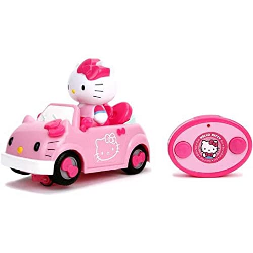 Dickie Toys Hello Kitty Convertible IRC Vehicle, RC Fahrzeug, Ferngesteuertes Auto mit Infrarot Fernbedienung, fährt vorwärts-gerade, rückwärts-Kurve, inkl. Figur, 17,5 cm von Simba