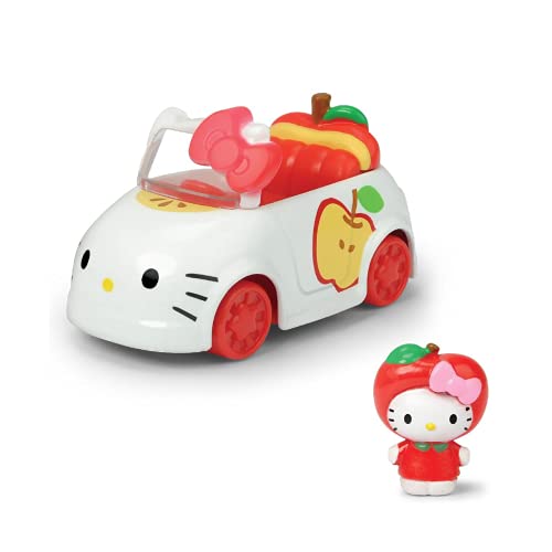 Dickie Toys Hello Kitty Dazzle Dash Kitty Apple, Spielzeugauto mit herausnehmbarer Figur, Set aus Fahrzeug und Figur, Fahrzeuglänge: 6 cm, Figurgröße: 2,5 cm, ab 3 Jahren von Simba