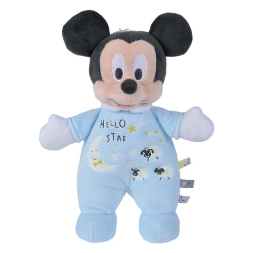 Simba 6315872502 - Disney Mickey Mouse 25cm Plüschtier, Glow in the Dark, Micky Maus, Plüschspielzeug, ab den ersten Lebensmonaten, Blue von Simba