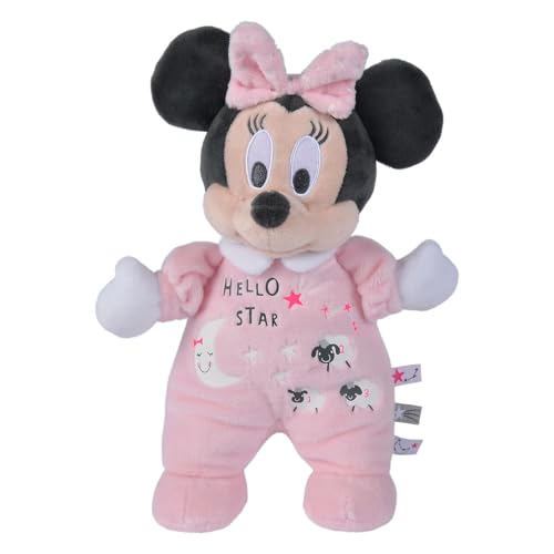 Simba 6315872503 - Disney Minnie 25cm Plüschtier, Glow in the Dark, Mickey Mouse, Plüschspielzeug, ab den ersten Lebensmonaten, Rosa von Simba