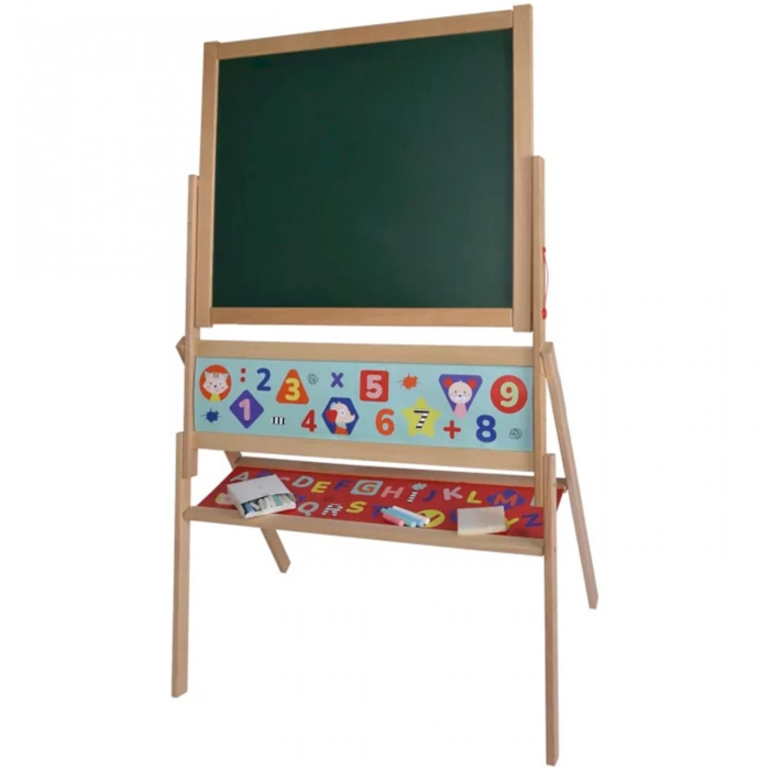 Doppelseitiges magnetisches Whiteboard mit Eichhorn-Staffelei aus Holz von Simba 66 x 110 cm von Simba