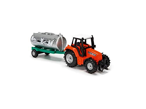 Dickie Toys Farm Life Team, Traktor mit Anhänger, Bauernhof Spielzeug, Spieltraktor, Gespann wahlweise mit Tank, Pferde- oder Heuanhänger, 3 Verschiedene Ausführungen, 18 cm, ab 3 Jahren von Dickie Toys