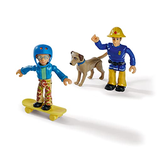 Simba 109252515 - Feuerwehrmann Sam Figuren Set, Doppelpack mit Tier, Figur 7,5cm, beweglich, mit Zubehör, 4-Fach Sortiert, es wird nur ein Artikel geliefert, ab 3 Jahren, Wooly von Simba