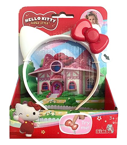 Hello Kitty Stirnreif, Haarreif, Haar Reif, mit Licht und Sound, 16cm, ab 3 Jahren, Rot von Simba