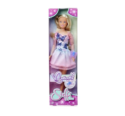 Steffi Love Butterfly, Spielpuppe trägt EIN Kleid im Schmetterlingslook inkl. Armband mit Schmetterlingsanstecker, 29cm, ab 3 Jahren von Simba