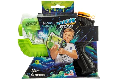 SIMBA 107276250 Waterzone Storm Micro Blaster, farbig Bedruckt, Pumpmechanismus, Tankvolumen: 400ml, Reichweite: 8m, 21cm, ab 3 Jahren von Simba