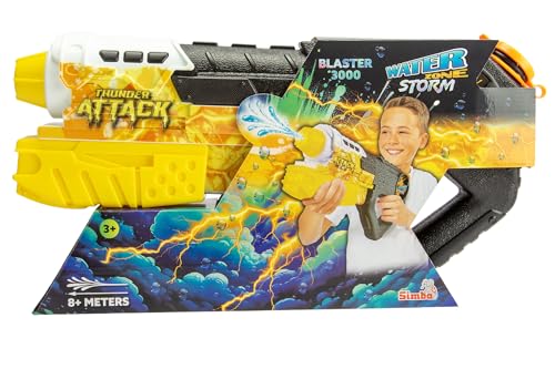 SIMBA 107276255 Waterzone Storm Blaster 3000, farbig Bedruckt, Pumpmechanismus, Tankvolumen: 800ml, Reichweite: 8m, 32cm, ab 3 Jahren von Simba