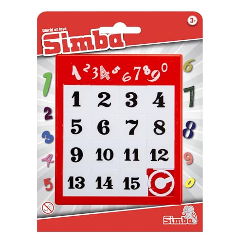 SIMBA 108614687 Schiebepuzzle Zahlen, Retro Game, Spielzeug Klassiker, 11,5x13,5cm, Anti Stress, Ziffer 1 bis 15, ab 3 Jahren von Simba