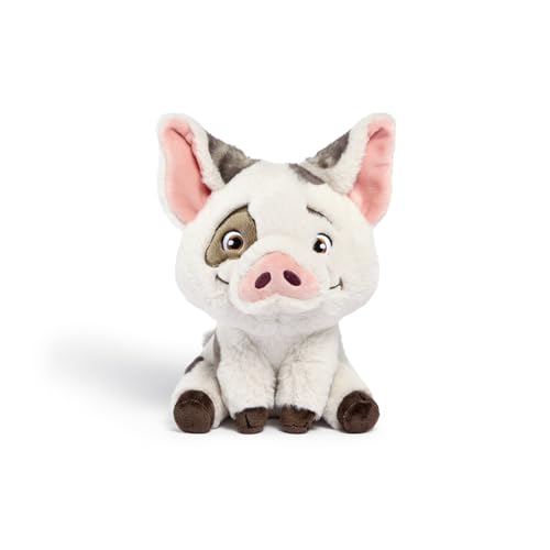 Disney Vaiana 2, Pua Plüschtier, 25cm Plüschfigur, Plüschschwein, Schweinchen, Moana, ab den ersten Lebensmonaten geeignet, Rosa mit Dunklen Akzenten von Simba