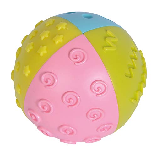 Simba 104010006 - ABC Entdeckerball 4-fabig, Kunststoffkugel mit verschiedenen Oberflächen zum Fühlen und Entdecken, 8cm, Babyspielzeug ab 6 Monaten von ABC