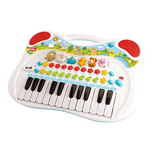 Simba 104010044 - ABC Tier Keyboard, mit verschiedenen Sounds, Tierlaute, Tragegriff, 38x32cm, Babyspielzeug, süße Tiermotive, Kinder Musik, Melodie, ab 3 Jahren von Simba