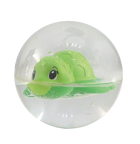 Simba 104010105 - ABC Greif-und Badeball, weicher, flexibler Ball, gefüllt mit Wasser, Schildkröte und bunten Perlen, 8cm, ab 12 Monate, Durchsichtig von Simba