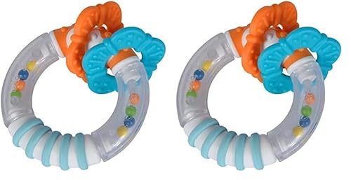 Simba 104010178 - ABC Touch Ringrassel, zum Greifen, Fühlen und Rasseln, 9cm (Packung mit 2) von Simba