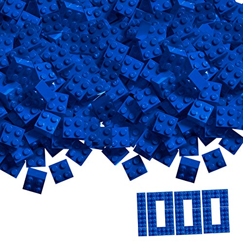 Simba 104114118 - Blox, 1000 Blaue Bausteine Für Kinder Ab 3 Jahren, 4er Steine, Im Karton, Vollkompatibel Mit Vielen Anderen Herstellern, Blau von Simba