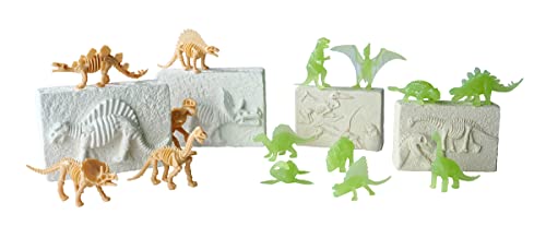 Simba 104342552 - Großes Dino Ausgrabungsset, 4 Dinosaurier Skelette zum Ausgraben, 2x mit Glow in the Dark Effekt, 6-8cm, mit Werkzeug, ab 3 Jahren von Simba