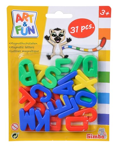 Simba 104591456 - Art & Fun Magnet-Groß-Buchstaben, 31 Teile, 3cm, Magnetbuchstaben, Alphabet, Wörter lernen, ab 3 Jahren, Klein von Simba