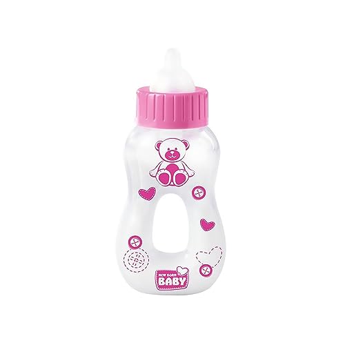 Simba 105560013 - New Born Baby Magisches Milchfläschchen, Milchflasche mit verschwindender Milch, 13cm, Weiß, Rosa von Simba