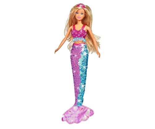 Simba 105733330 - Steffi Love Swap Mermaid, Spielpuppe als Meerjungfrau mit toller Paillettenschwanzflosse, Swap-Effekt, inkl. zwei Haarsträhnen, 29cm, ab 3 Jahre von Simba