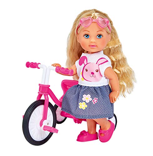 Simba 105733347 - Evi Love Tricycle, Spielpuppe auf ihrem neuen Dreirad mit Sonnenbrille, 12cm, ab 3 Jahren von Simba