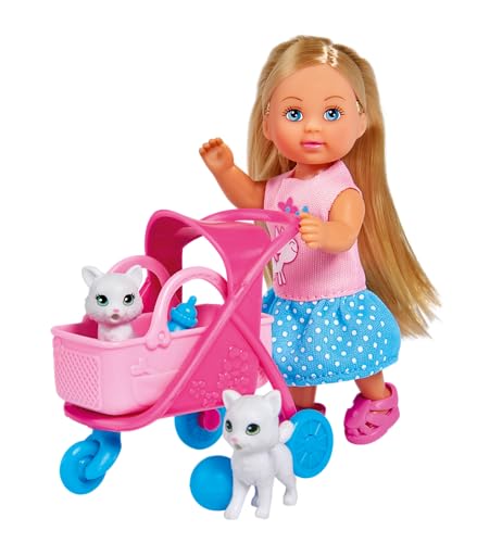 Simba 105733348 - Evi Love Cat Buggy, mit Zwei Katzen im Katzenbuggy, herausnehmbare Tasche, Zubehör, Ankleidepuppe, 12cm, für Kinder ab 3 Jahren Simba 105733348 - Evi Love Cat Buggy, mit Zwei Katzen im Katzenbuggy, herausnehmbare Tasche, Zubehör, Ankleidepuppe, 12cm, für Kinder ab 3 Jahren von Simba