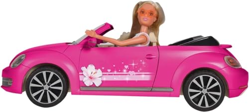 Simba 105733353 - Steffi Love VW Beetle Cabriolet, das neue VW Beetle Cabriolet im tollen Design für spannende Ausfahrten, 45cm, mit Puppe, 29cm, ab 3 Jahren von Simba