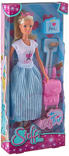 Simba 105733434 - Steffi Love City Trip, Spielpuppe im modischen Outfit mit Selfiestick und Rucksack, 29cm, ab 3 Jahre von Simba