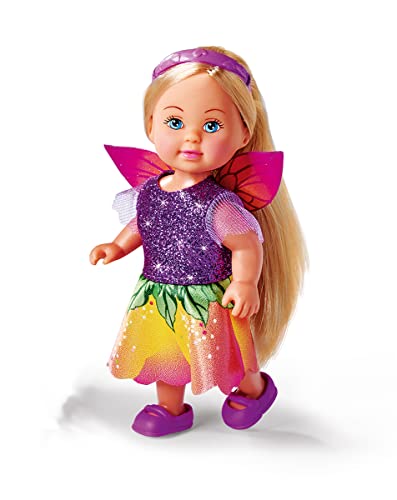 Simba 105733597 - Evi Love Flower Fairy, 2-Fach Sortiert, es Wird nur EIN Artikel geliefert, Puppe als süße Blumenfee mit Flügeln und Haar Reif, 12cm Spielpuppe, ab 3 Jahren von Simba