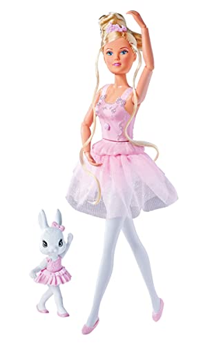 Simba 105733603 - Steffi Love Dancing Ballerinas, Puppe Steffi als Ballerina mit Tierfreund und drehbarem Rock, 29cm Spielpuppe, ab 3 Jahren von Simba