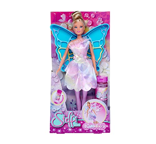 Simba 105733607 - Steffi Love Bubble Fairy, Ankleidepuppe mit Flügeln und Seifenblasen Funktion, mit Seifenblasenlösung und Behälter, 29cm Spielpuppe, ab 3 Jahren von Simba