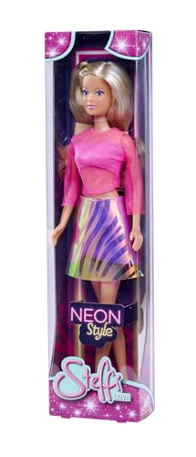 Steffi Love Neon Style, 2-fach sortiert, es wird nur ein Artikel geliefert, Puppe in coolen Neonfarben und Gürtelrock, 29cm Spielpuppe , ab 3 Jahren von Simba