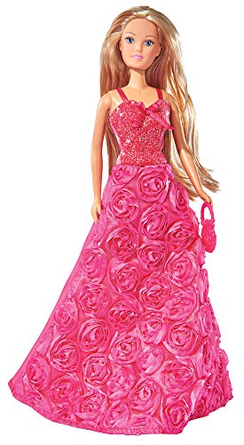 Simba 105739003 - Steffi Love Princess Gala Fashion, 2-fach sortiert, es wird nur ein Artikel geliefert, Spielpuppe als Prinzessin im traumhaften Rosenkleid mit Handtasche, 29cm, ab 3 Jahre von Simba